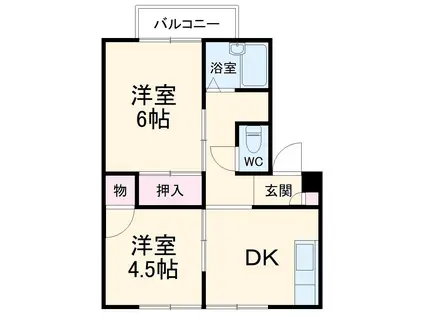 アーバン・ルネッサンス(2DK/2階)の間取り写真