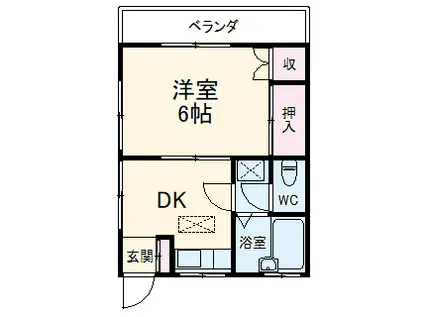 ハイツエンゼル(1DK/2階)の間取り写真