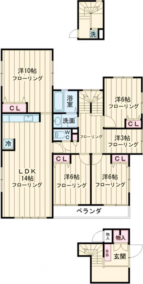 東急世田谷線 上町駅 徒歩10分 2階建 築43年(4LDK)の間取り写真