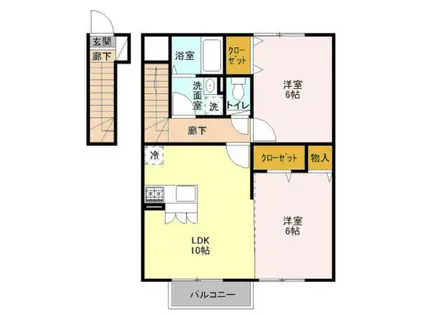 ロイヤルハイツ(2LDK/2階)の間取り写真