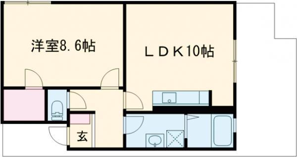 東海道本線 西大路駅 徒歩12分 1階建 築81年(1LDK)の間取り写真