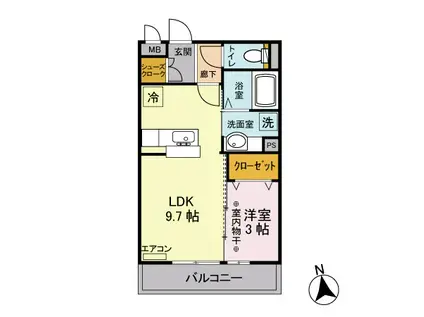 CITYPALL24(1LDK/2階)の間取り写真