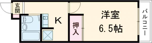 ペアタウン飯塚Ⅱ(1K/3階)の間取り写真