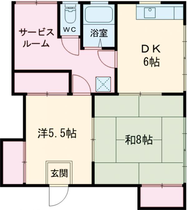 コーポ97(2DK/2階)の間取り写真