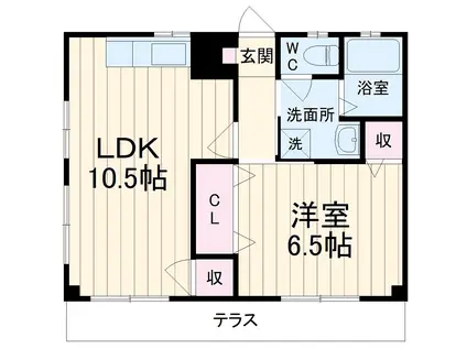 藤フラッター(1LDK/1階)の間取り写真