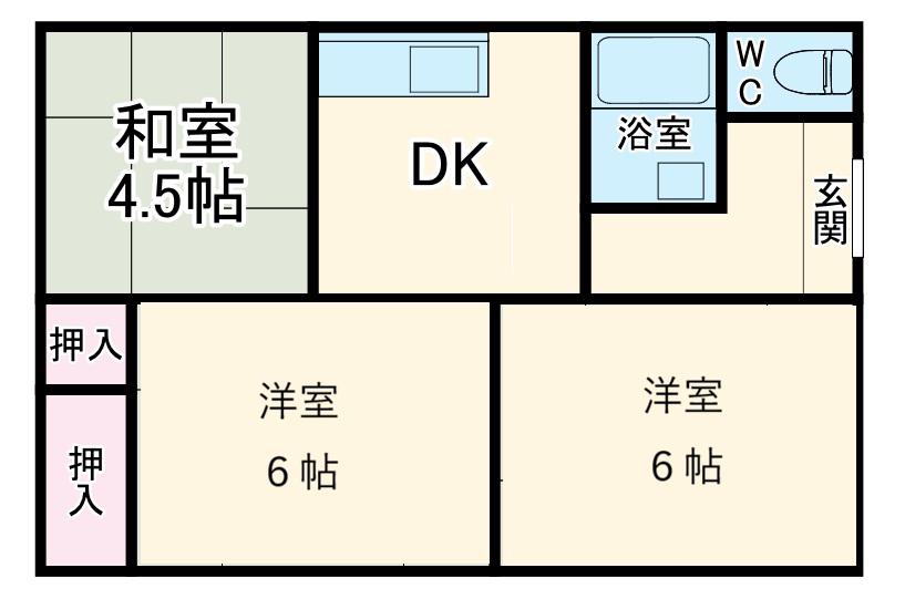 名鉄三河線 刈谷市駅 徒歩9分 1階建 築55年(3DK)の間取り写真