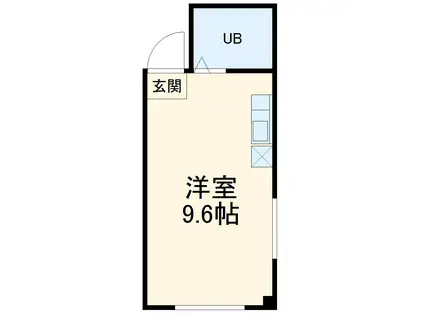 ネバーランドパートⅠ(ワンルーム/2階)の間取り写真