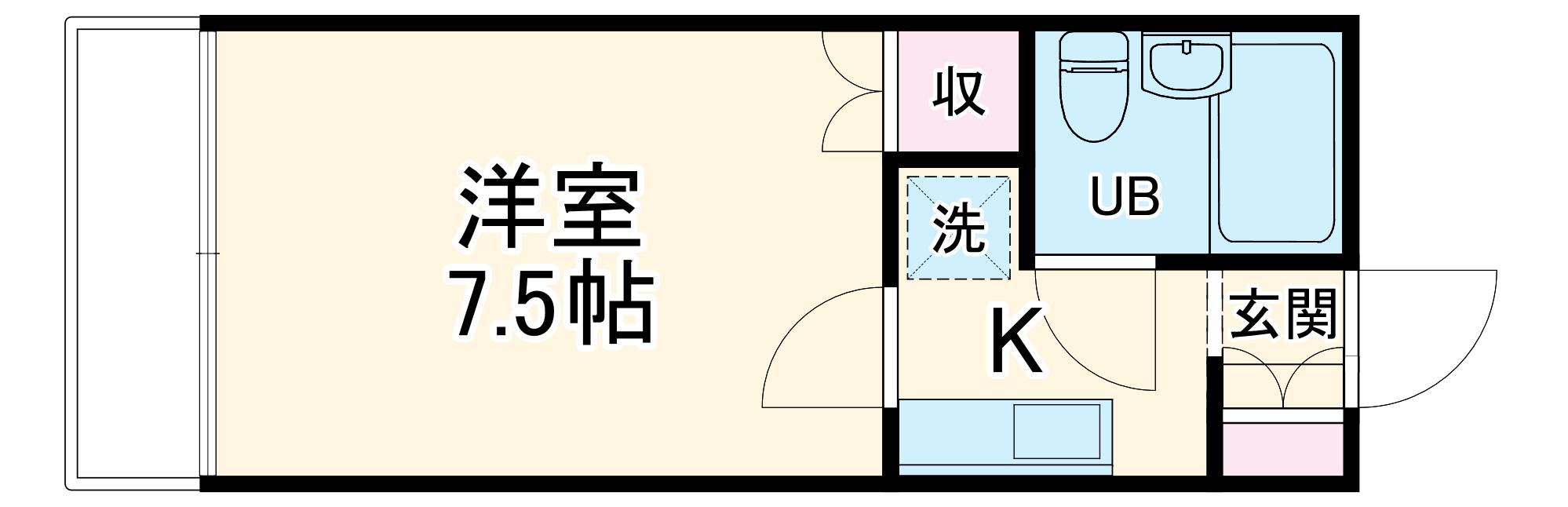 グランピア鶴里(1K/3階)の間取り写真