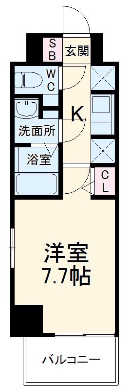 NSTAGE西所沢(1K/8階)の間取り写真