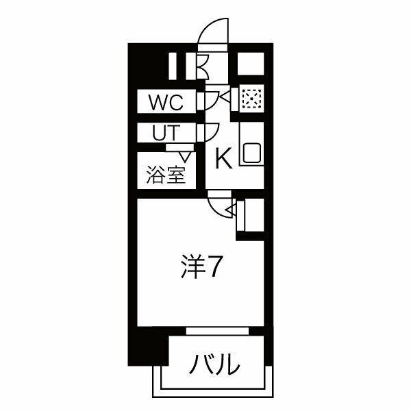 エスリード千種パークフロント(1K/8階)の間取り写真