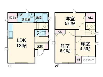 西武池袋・豊島線 所沢駅 徒歩13分 2階建 築11年(3LDK)の間取り写真