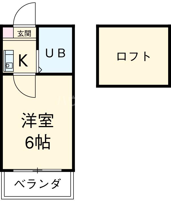 アルシャイン岡崎Ⅱ(1K/1階)の間取り写真