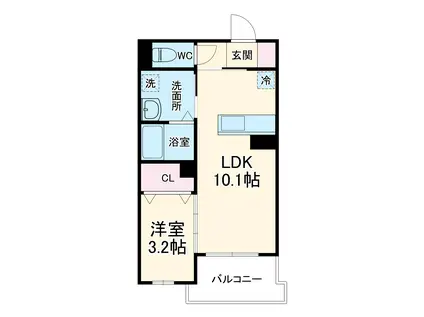 CONTRAIL 湘南(1LDK/1階)の間取り写真