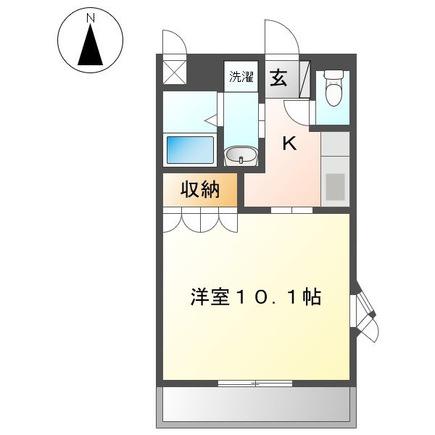 サンハイムM&H(1K/1階)の間取り写真