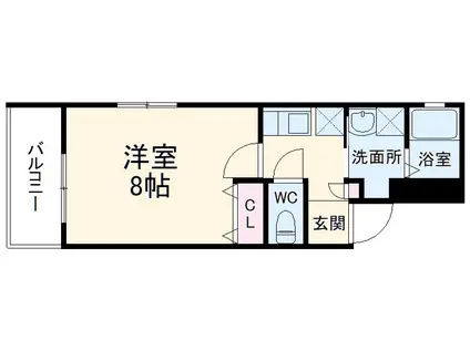 リアコート石橋2(1K/2階)の間取り写真
