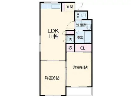 アーバンハイムINA(2LDK/2階)の間取り写真