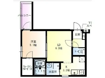 フジパレス正雀本町ノース(1LDK/1階)の間取り写真