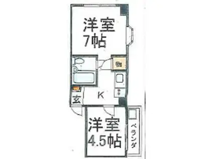 BELLE NEIGE(2K/2階)の間取り写真