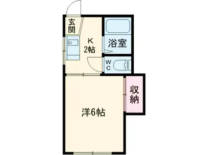 メゾンフォンテーヌ B棟(1K/1階)の間取り写真