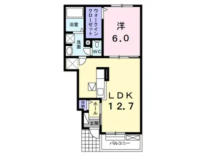 ル シエルランド Ⅱ(1LDK/1階)の間取り写真