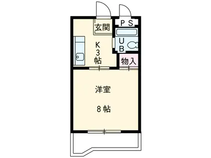 サンライズ深津(1DK/1階)の間取り写真