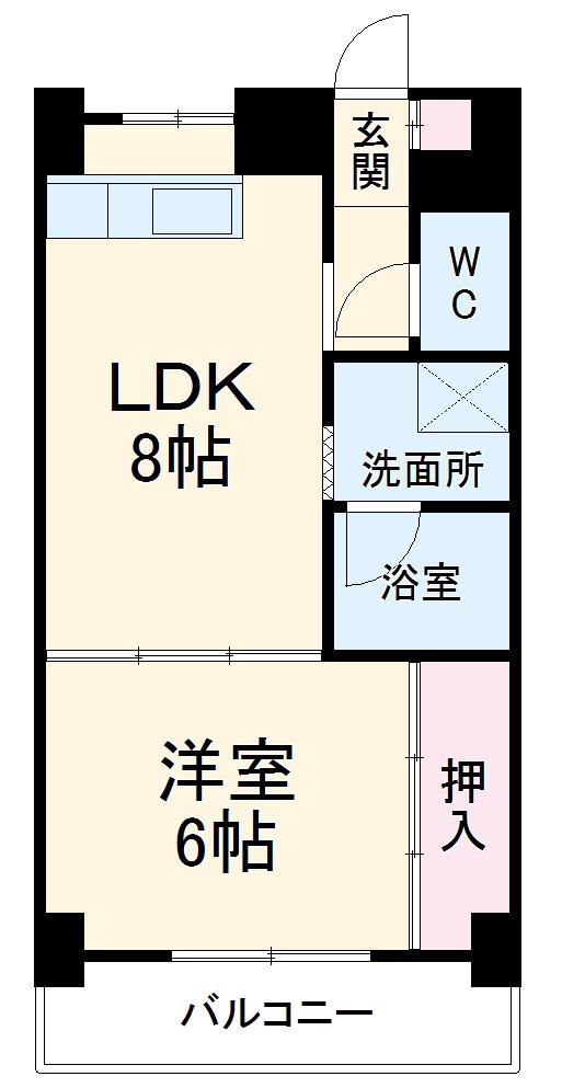 第39オーシャンハイツ(1LDK/7階)の間取り写真