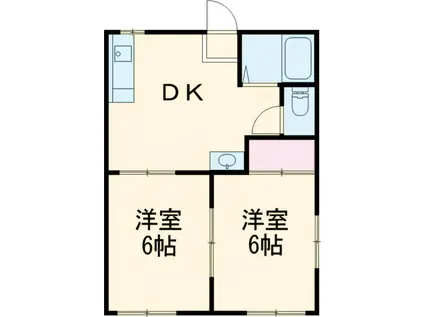 セゾンブルー(2DK/1階)の間取り写真