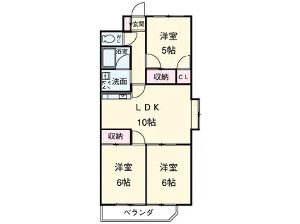 メゾン山勝(3LDK/7階)の間取り写真