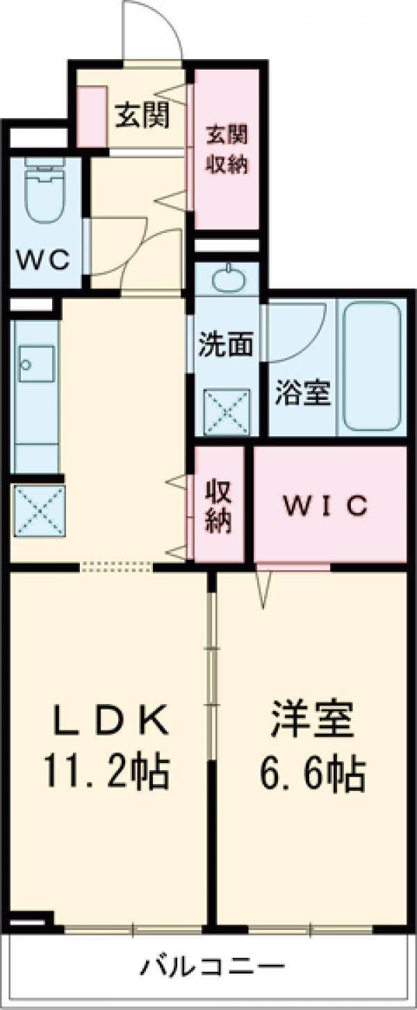 パークサイド十番山 経堂(1LDK/1階)の間取り写真