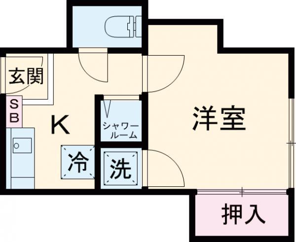 TREAT(1K/1階)の間取り写真