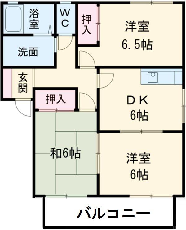 ハムレット94(3DK/2階)の間取り写真
