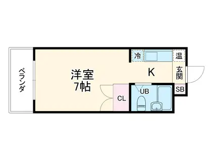 ジョアメゾン神里(ワンルーム/1階)の間取り写真