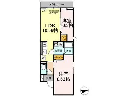 セジュール西台4(2LDK/2階)の間取り写真