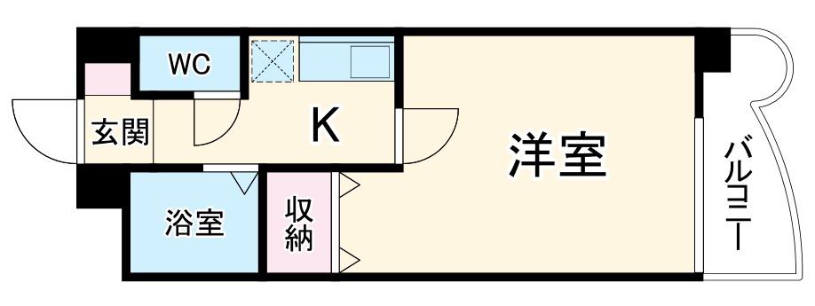 エイショウハイツ(1K/3階)の間取り写真