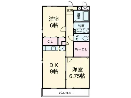 アビテコート(2LDK/2階)の間取り写真
