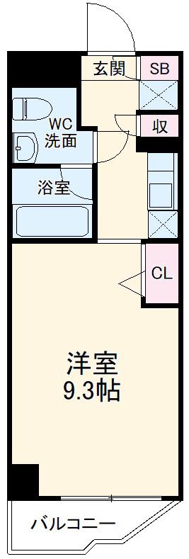 ALTERNA横濱阪東橋(1K/2階)の間取り写真