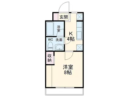 グリーンハイツ楊子Ⅱ(1K/3階)の間取り写真