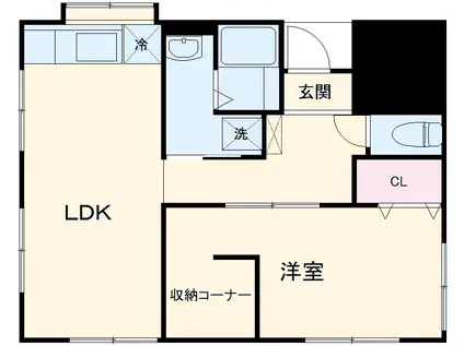 エクセレント菅田(1LDK/1階)の間取り写真