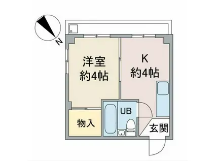 カーサクレール(1K/1階)の間取り写真