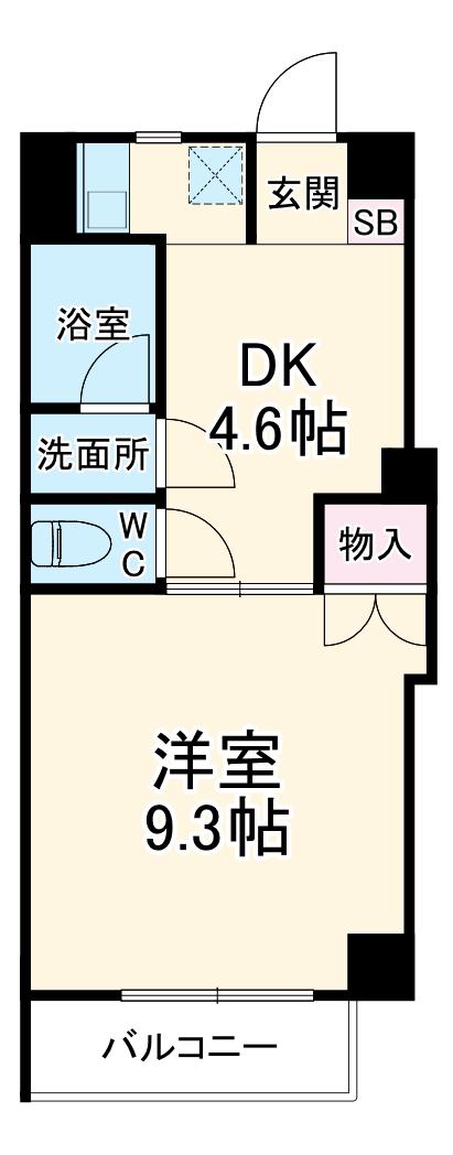アメニティ浜北(1DK/3階)の間取り写真