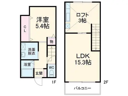 カーサ・フォンタナ(1LDK)の間取り写真