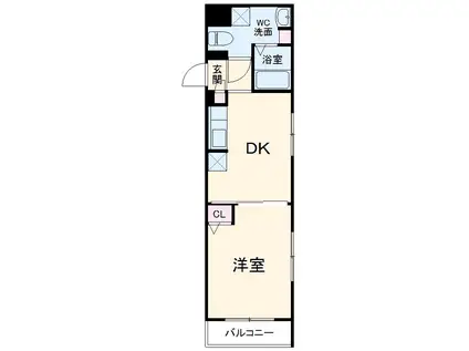 MAXIV百合ヶ丘TRE(1DK/4階)の間取り写真