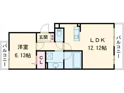 ウィステリアコート(1LDK/2階)の間取り写真