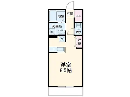 LA SUACASA D(ワンルーム/3階)の間取り写真