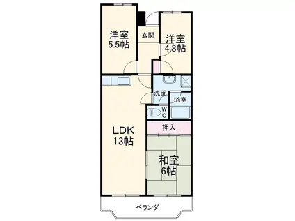 アベニューヒノワ(3LDK/1階)の間取り写真
