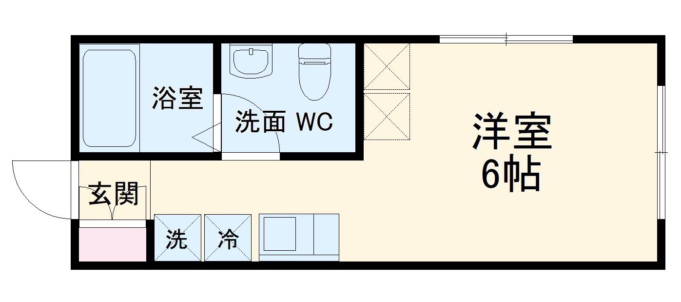 エクリス(ワンルーム/1階)の間取り写真