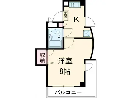 アールパーク櫛田(1K/3階)の間取り写真