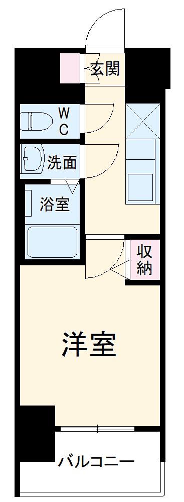 プレサンス葵デュリス(1K/13階)の間取り写真
