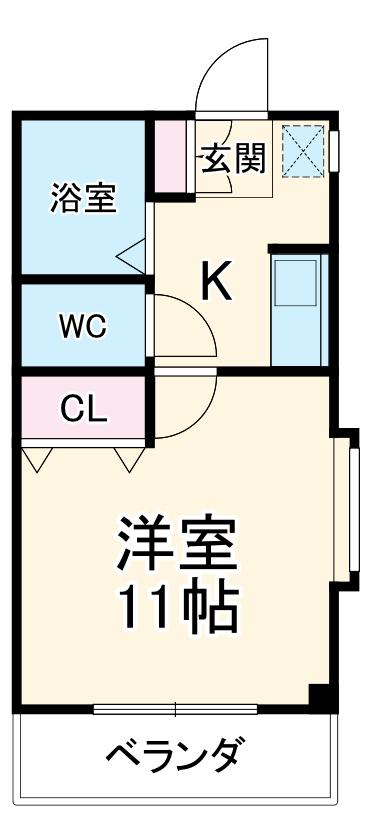 パラド-ル(1K/1階)の間取り写真