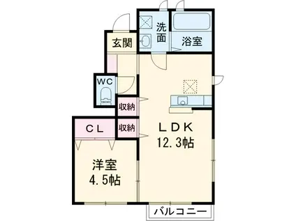 FORET MOTOMACHI Ⅰ(1LDK/2階)の間取り写真
